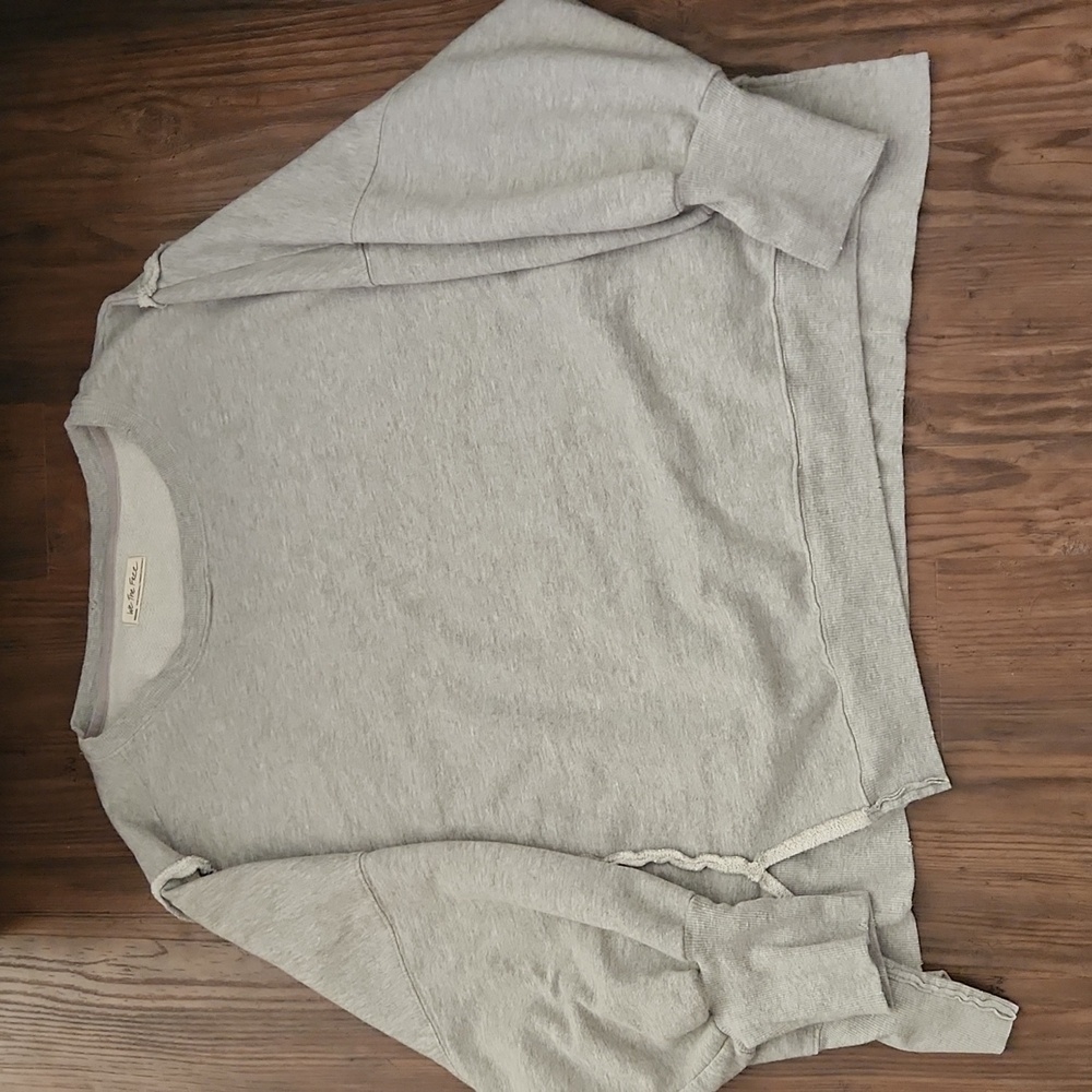 FREE PEOPLE We The Free Camden Sweatshirt In Sand Heather Grey in sz Medium